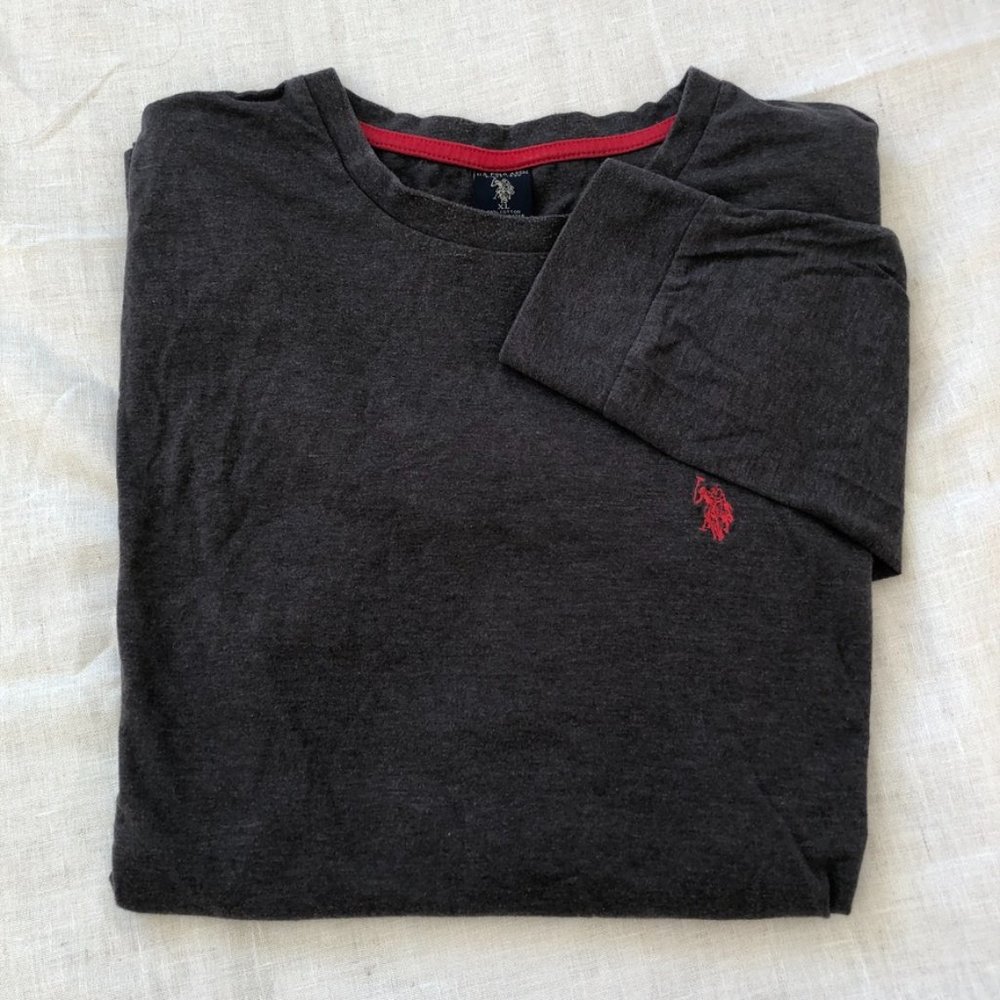 US Polo ASSN Grey Long Sleeve With Embroidered Logo